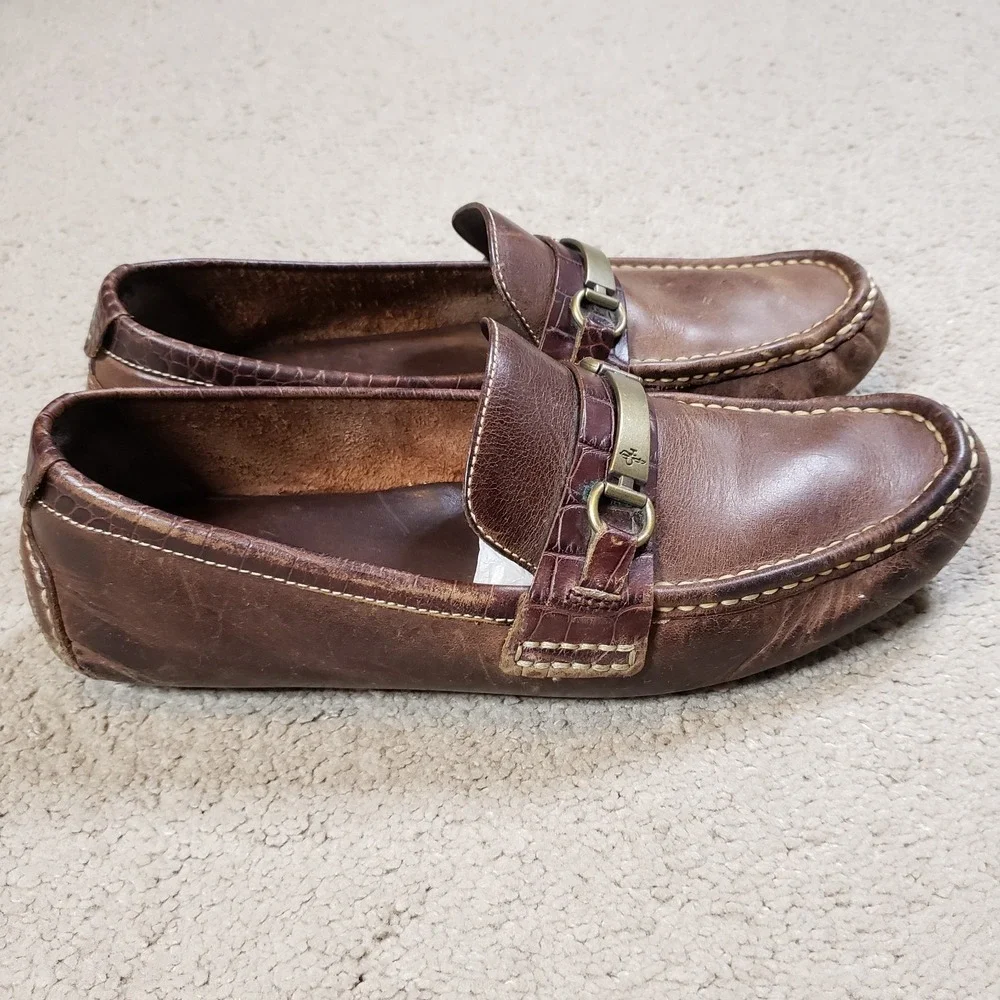 COLE HAAN Mens Shoes Size 10.5M Brown Leather Driving Moccasin Loafers Horse Bit